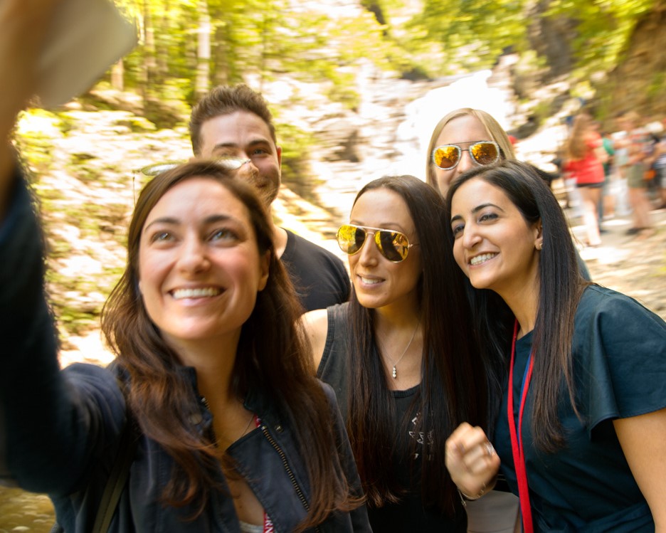 students taking a selfie