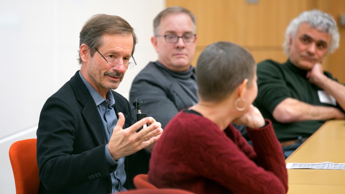 Lewis Cantley speaks at the symposium. Photo by Jason Kokski/University Photography.