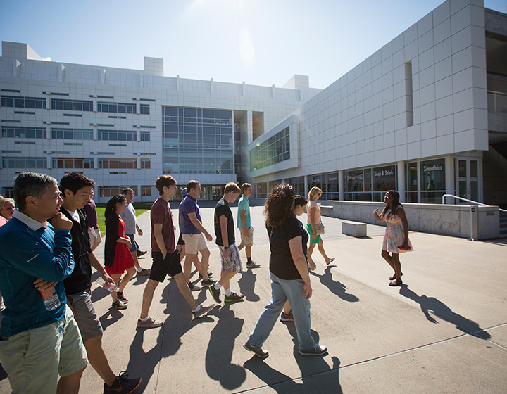 Students on a visitors tour