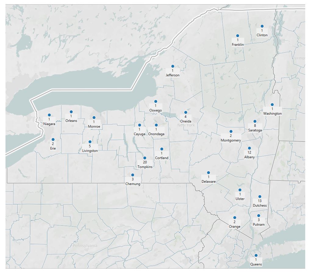 Potomac Horse Fever Map NYS