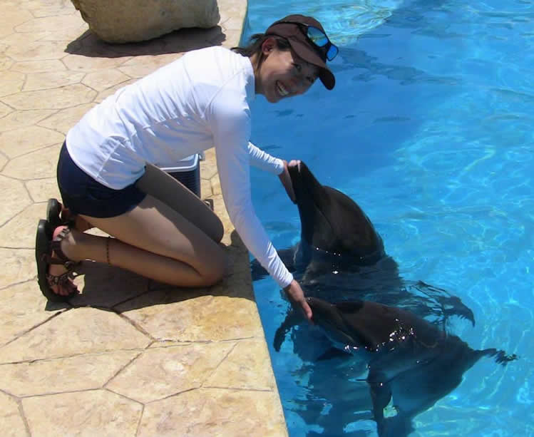 Student with dolphin