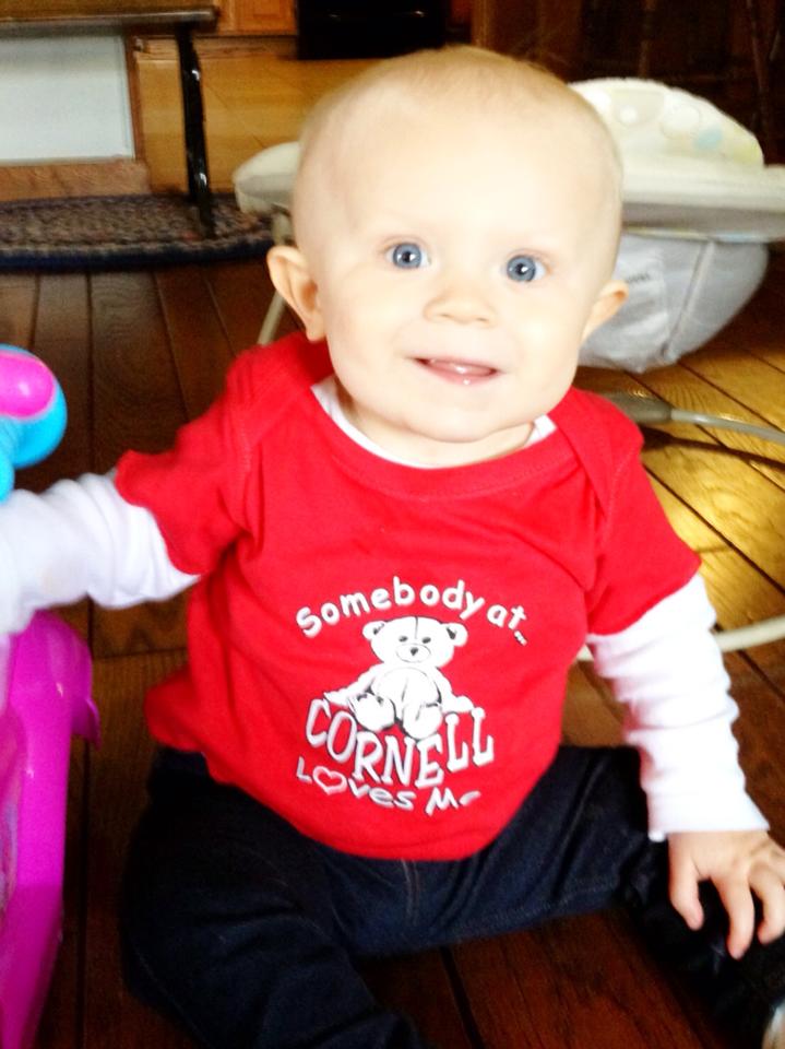 Child wearing a Cornell shirt