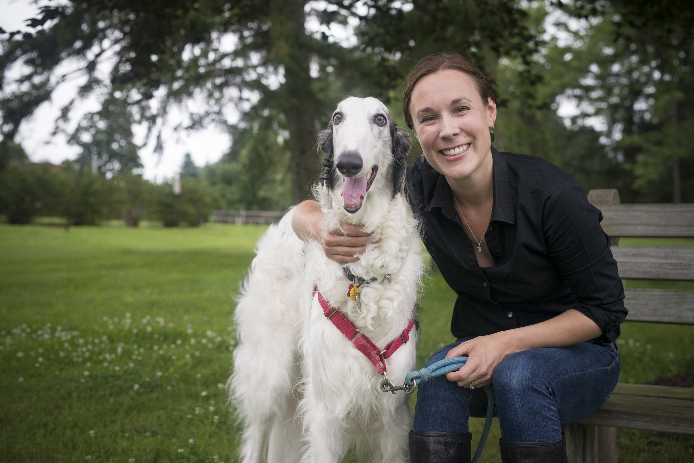 Elia Tait Wojno and her dog