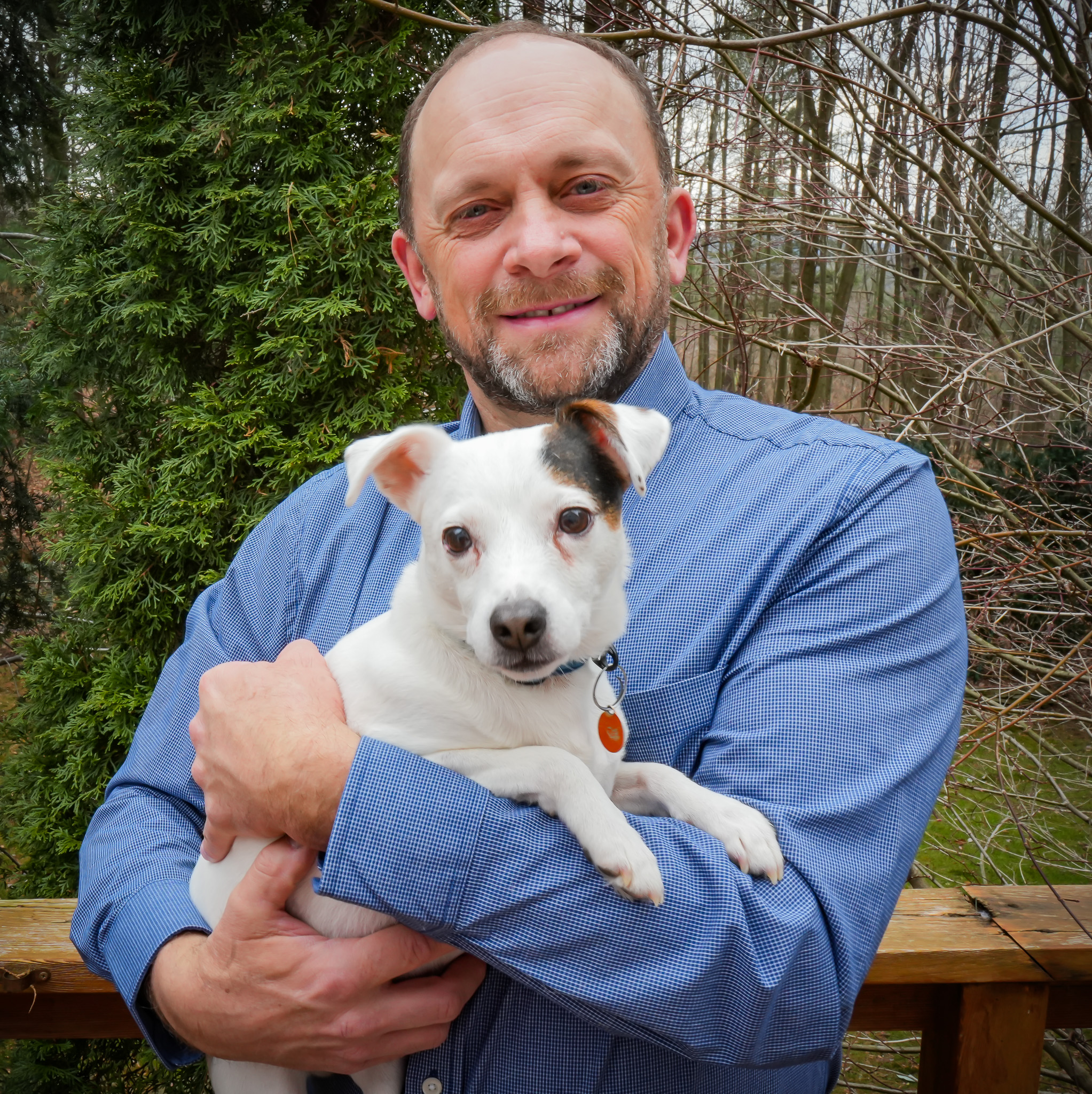Dr. Brian Collins and his dog, Speck