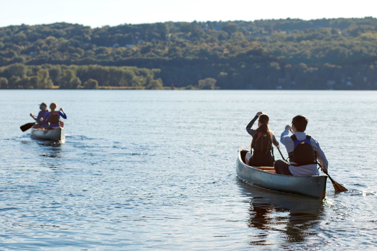 Canoes on Cayuga lake