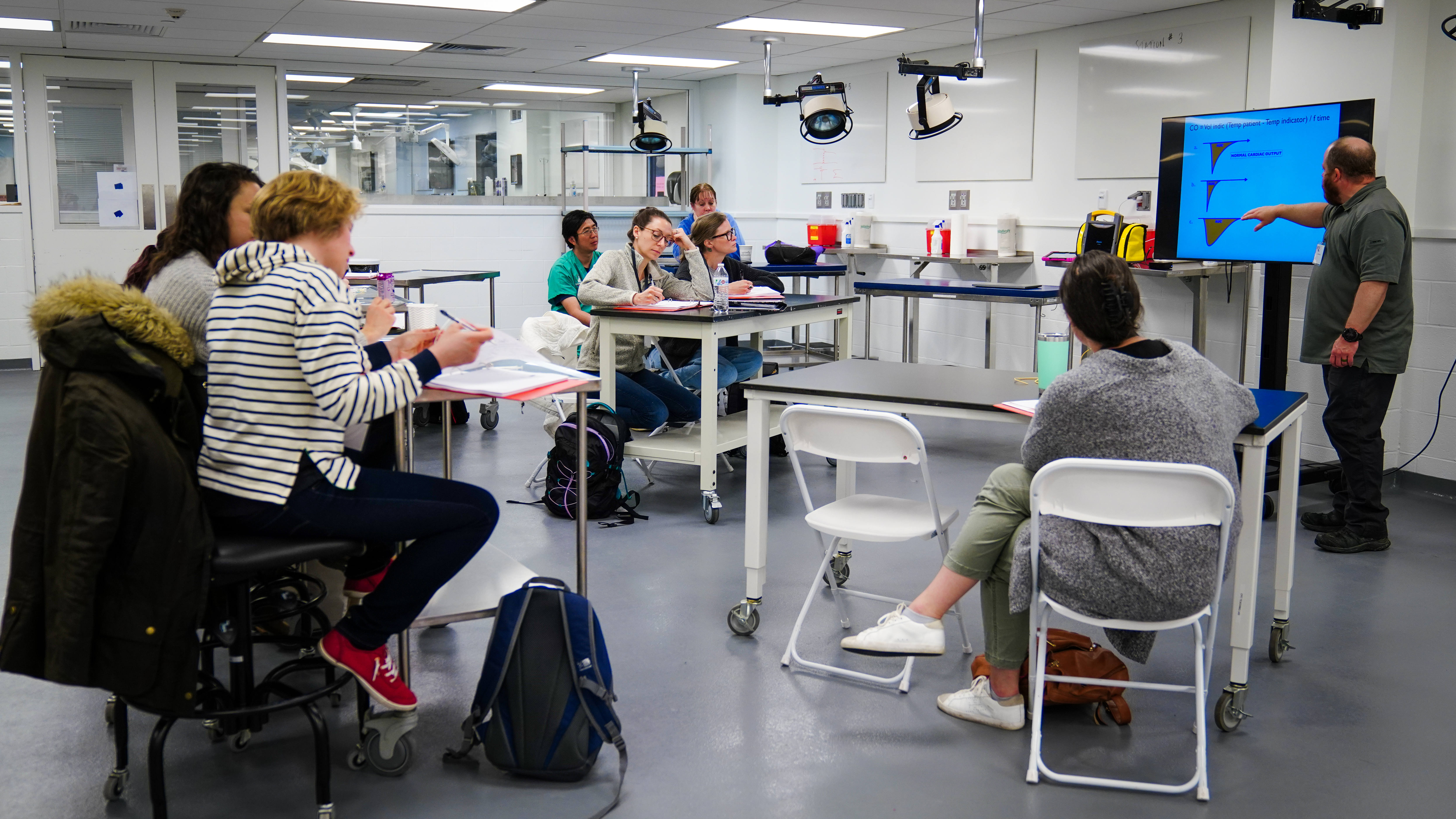 trainees learning in a lab