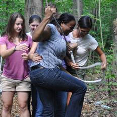 Students at Ropes Course