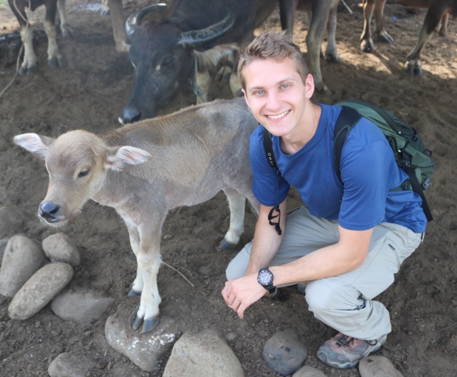 Eric Teplitz with a calf