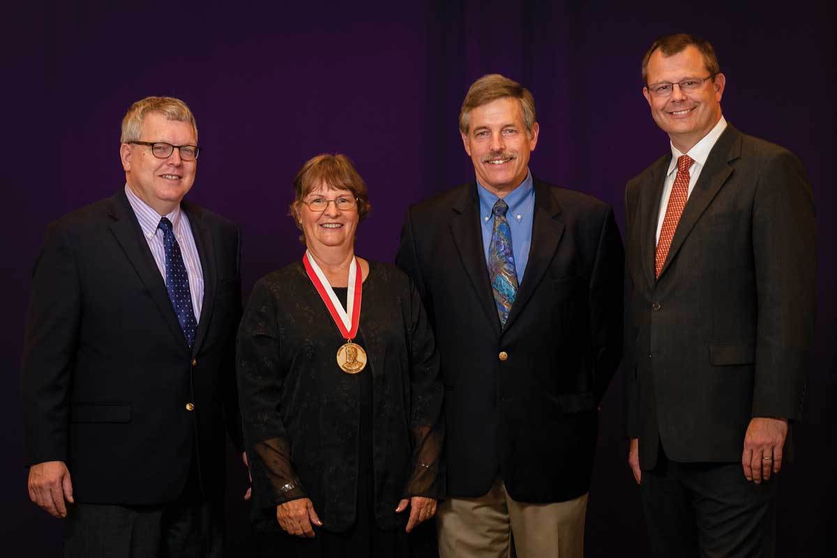 Dean Warnick with Beth Haynes Hadley, Bob Haynes and Dr. Mark Olcott