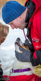 picture of Dr. Frye with sled dog