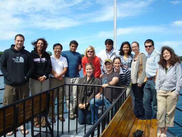 Group photo on a boat