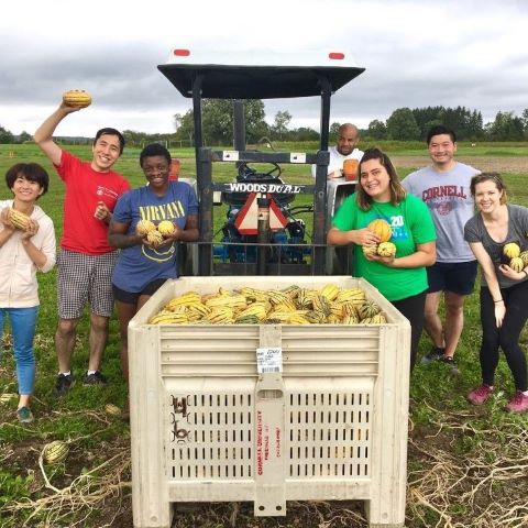 students on farm