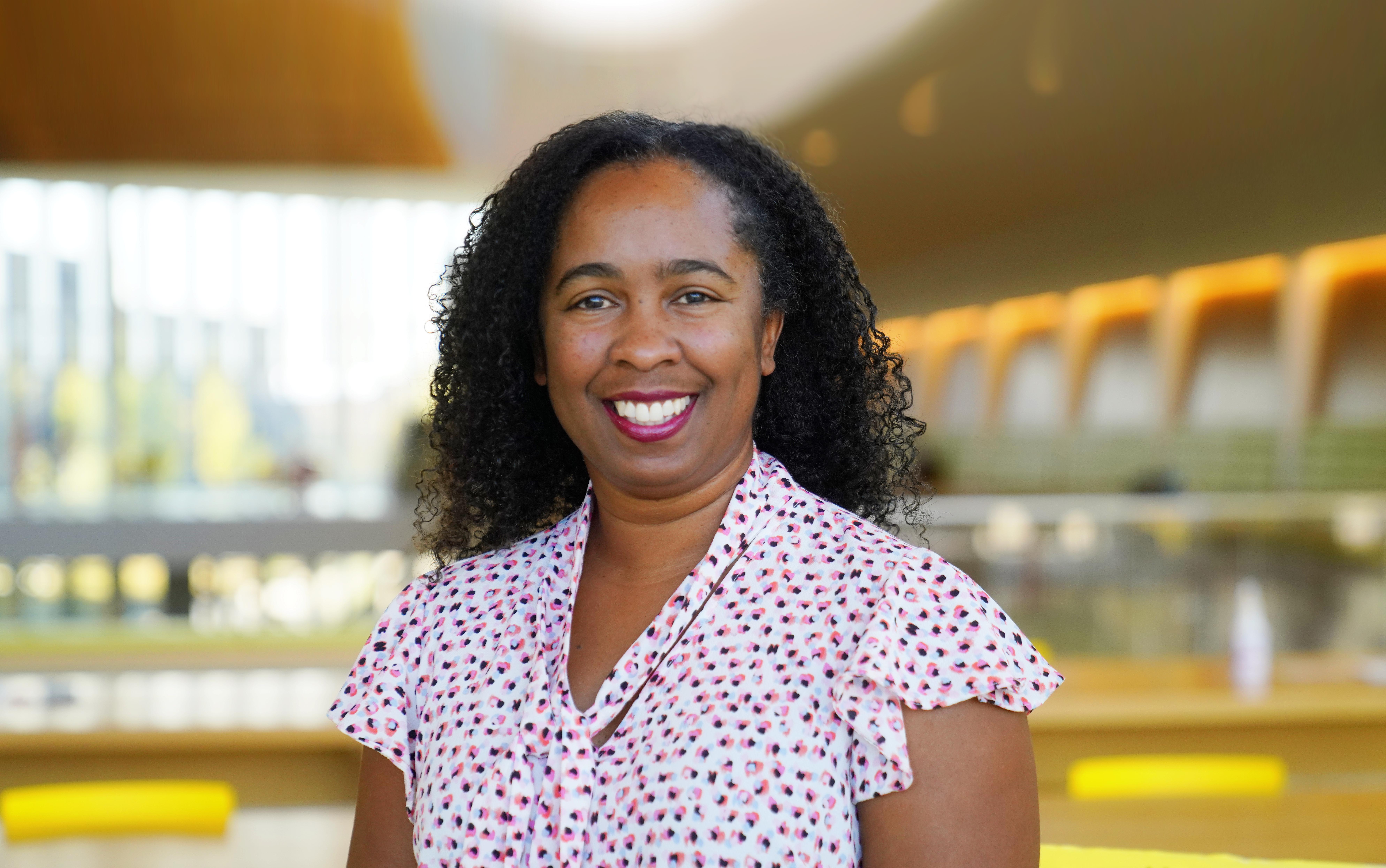 Dr. Melanie Ragin standing in the CVM atrium