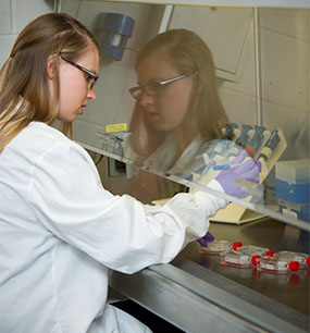 Student in lab