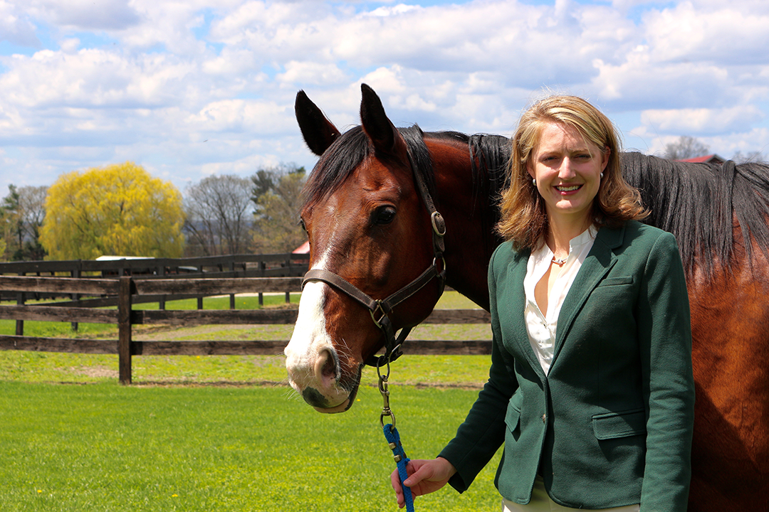 Heidi Reesink with horse at the Cornell Equine Park