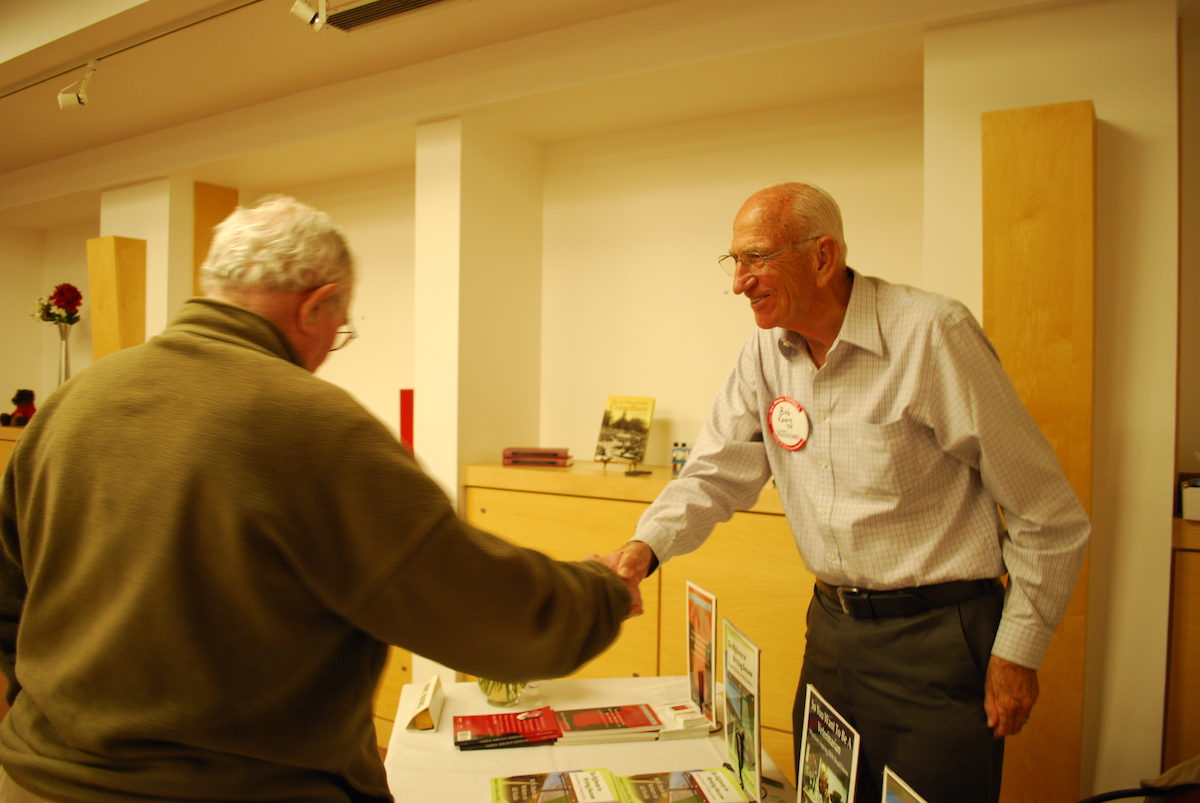 Robert Kahrs shaking hands at a Cornell Reunion event