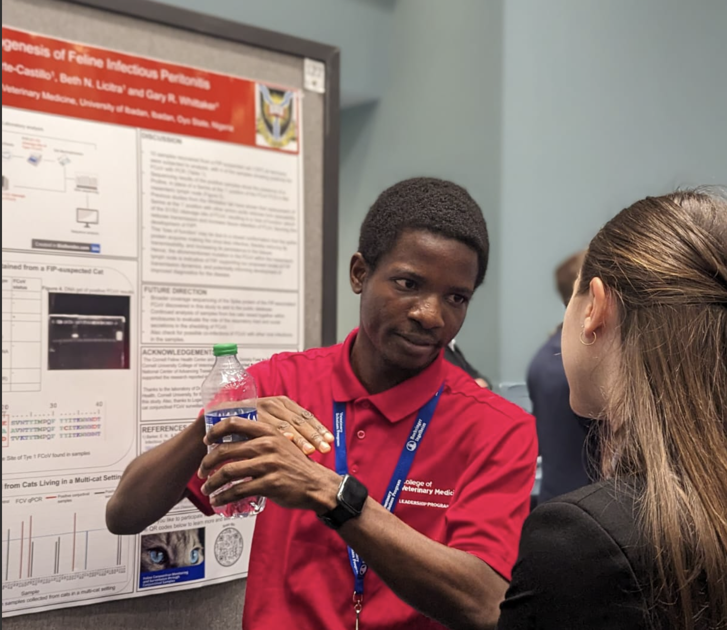 2023_Leadership Program student Damilola Gbore presenting his work.