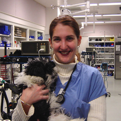 Stephanie Janeczko during veterinary school