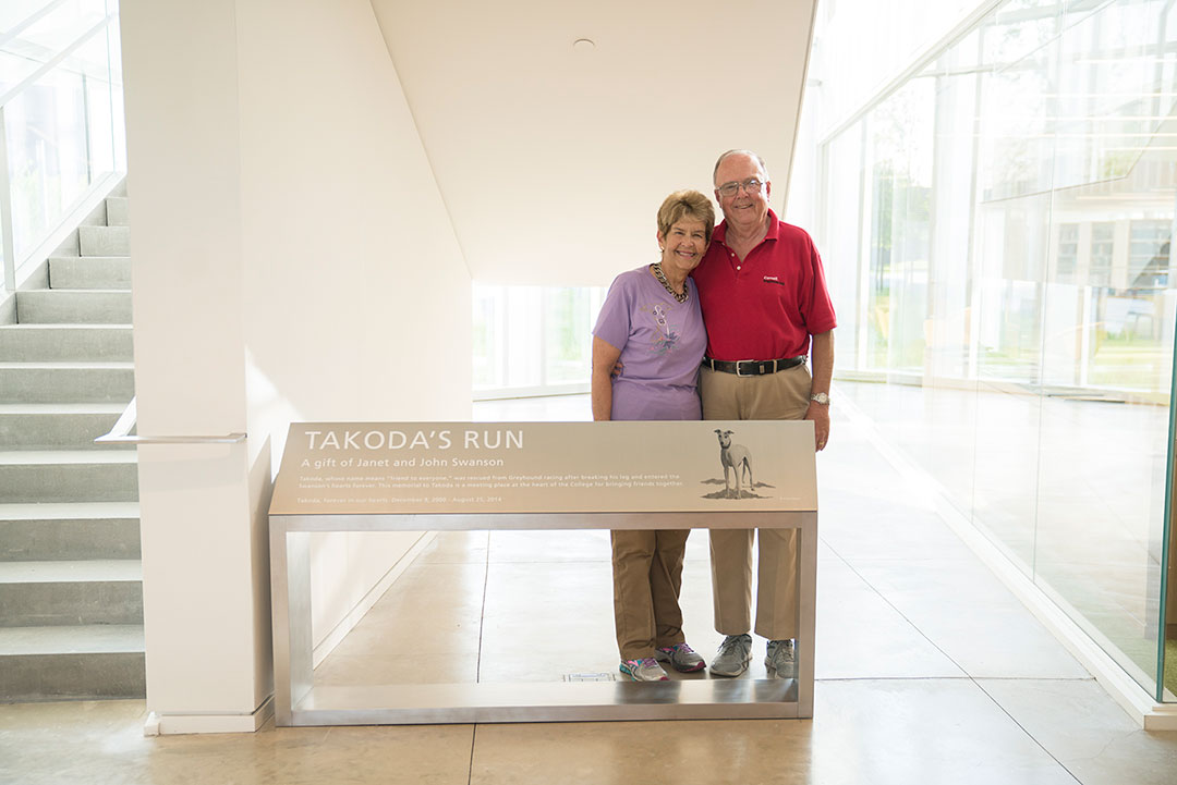 Janet and John Swanson standing in Takoda's Run