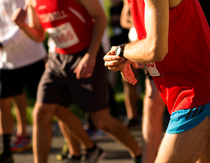 Runners in the sunlight