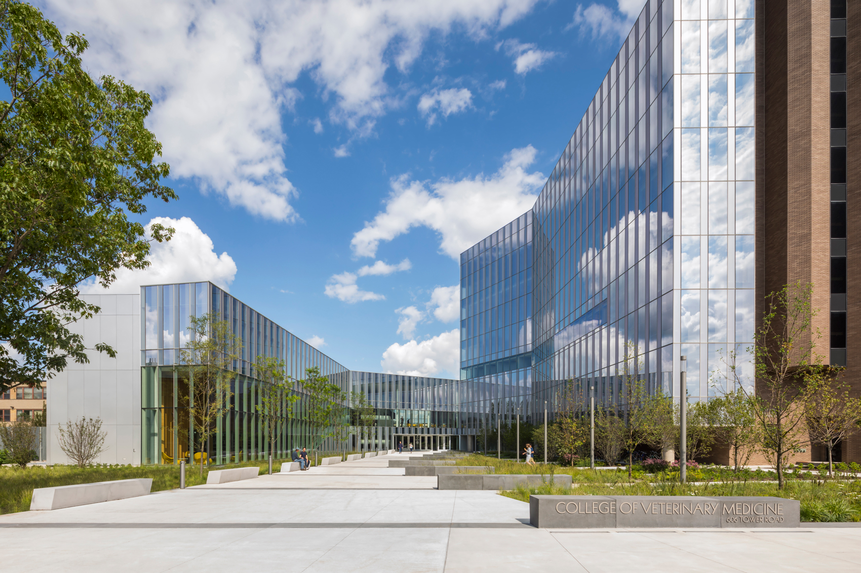 Exterior of the VRT and new atrium area of the CVM