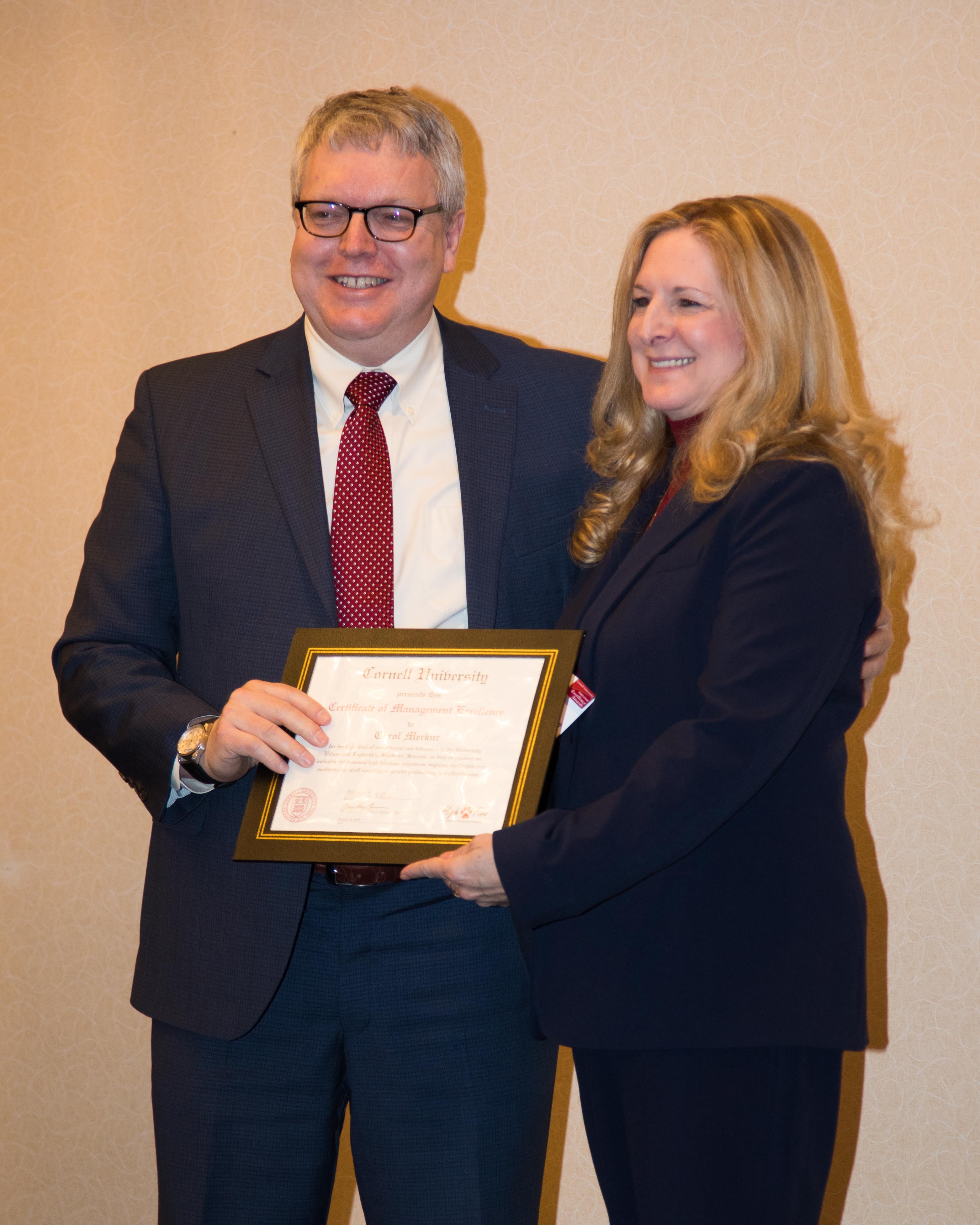 Dean Lorin D. Warnick and Carol Merkur at the Employee Excellence Awards Ceremony