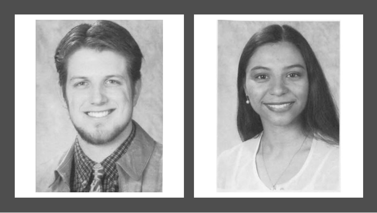 yearbook photo of Bruce Christensen and Ericka Mendez