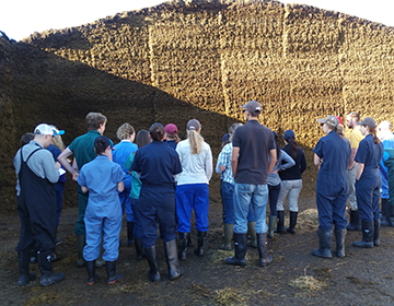 group at a dairy farm