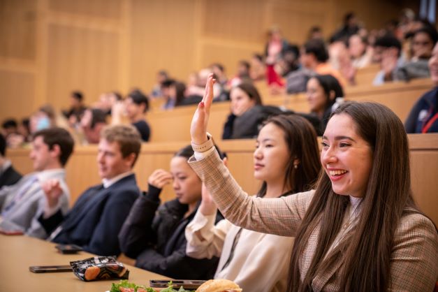 audience members in lecture hall