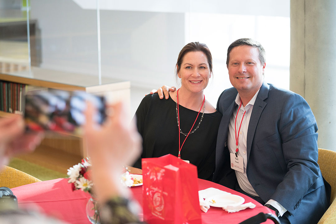 Reunion attendees during reception