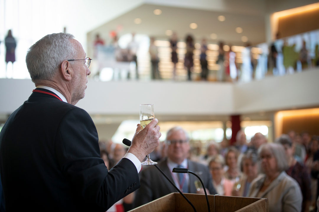 Provost Kotlikoff speaking to the Board of Trustees in Takoda's Run