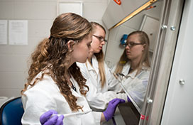 graduate students in lab