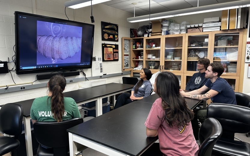 MPS Students reviewing parasitologic slides