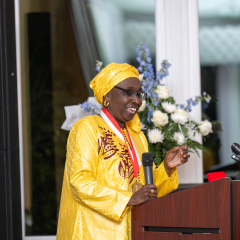 Salmon Award recipient at the podium