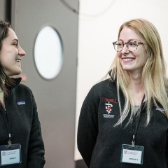 Two students leaders smiling 