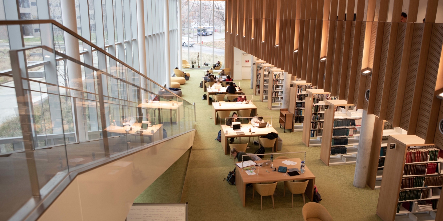students studying in the CVN library
