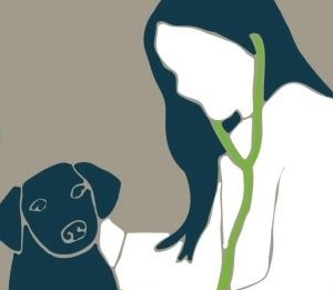 illustration from the Consult series featuring a veterinarian and a dog