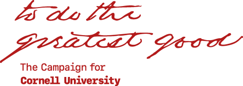 Logo that reads: To do the greatest good, the campaign for Cornell University