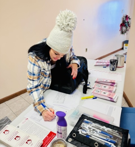 Client signing-up for spay/neuter services 