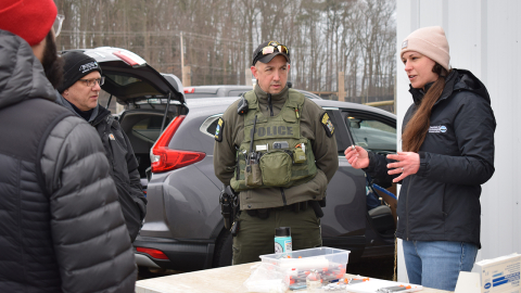 Wildlife biologists during outdoor training with NYSDEC