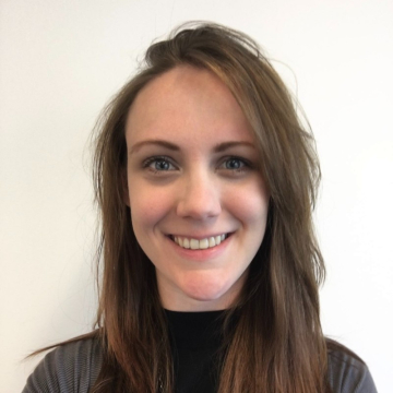 Leanne Donahue in black shirt smiling