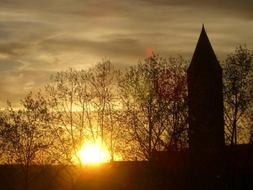 Cornell tower sunset