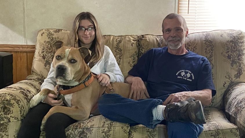 Gage the pitbull with owners