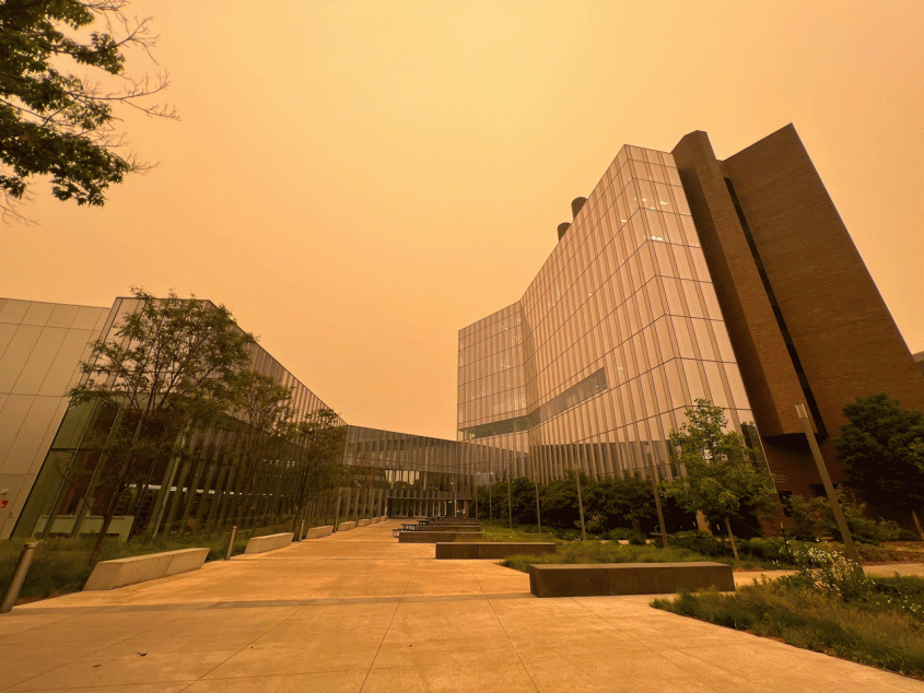 CVM entrance with willdfire haze