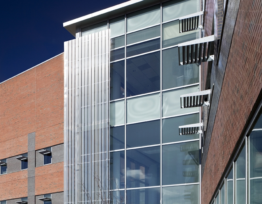 An outside view of the AHDC building