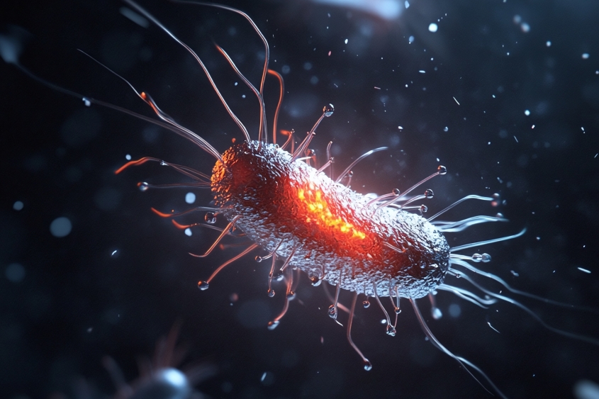 Drawing of a Salmonella Typhi bacillus