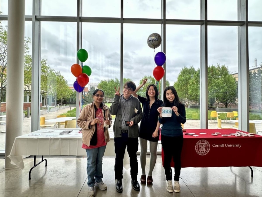 BBS student awardees posing in the atrium 