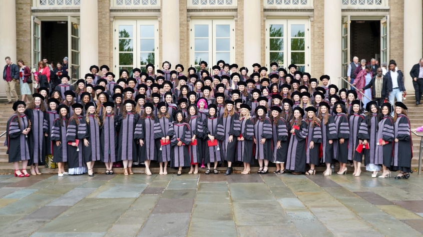 Class of 2025 hooding group photo