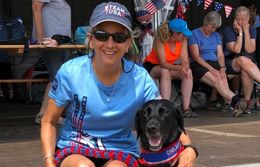 Liz Dole and dog