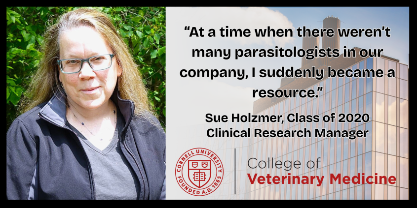 MPS Alumna Sue Holzmer is quoted saying "At a time when there weren’t many parasitologists in our company, I suddenly became a resource".